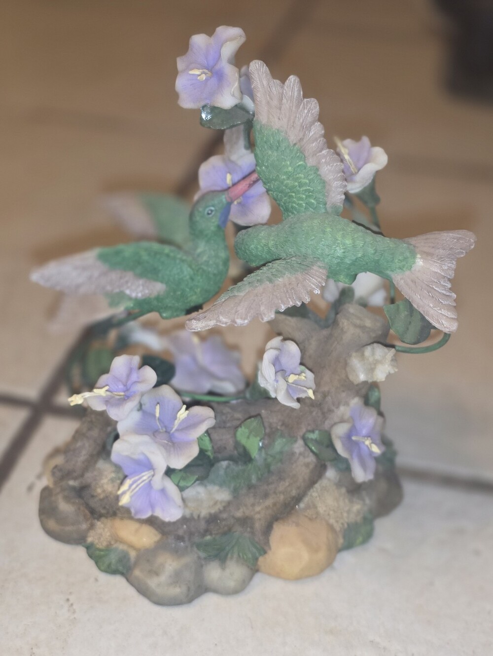 Vintage Resin Hummingbird Figurine